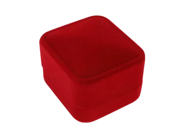 Ring box jewelry box cubeshaped velvet red